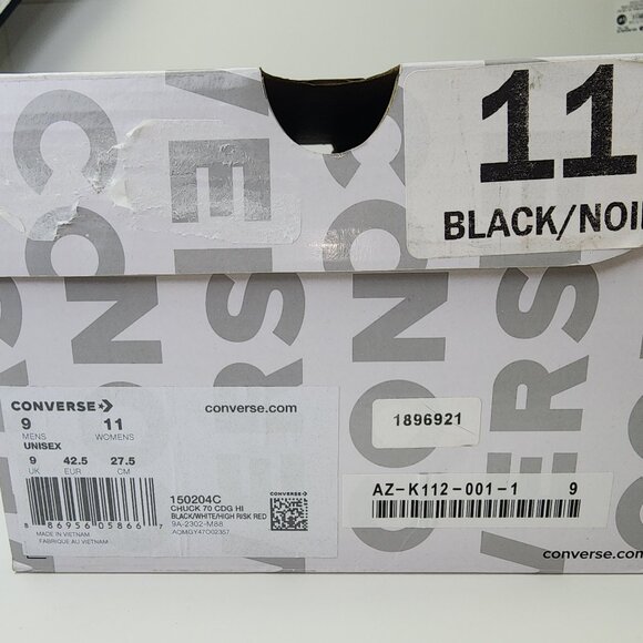 New Converse Comme des Garcons Play Black Hi Top Shoes (11 US) - Picture 5 of 5